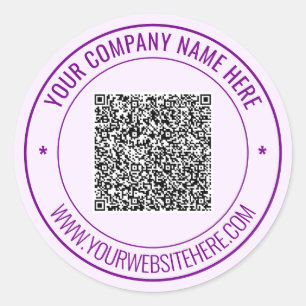 Personalised Custom QR Code Text Stickers Template
