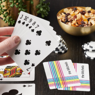 Personalised Custom Rainbow Colours Stripes Patter Playing Cards
