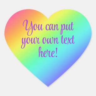 Personalised Custom Rainbow Heart Stickers