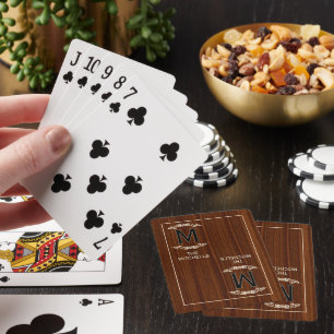 Personalised Custom Rustic Wood Grain Pattern Playing Cards