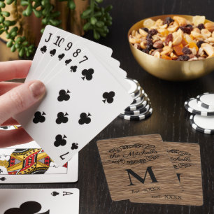 Personalised Custom Rustic Wood Grain Pattern Playing Cards