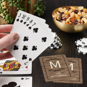Personalised Custom Rustic Wood Grain Pattern Playing Cards