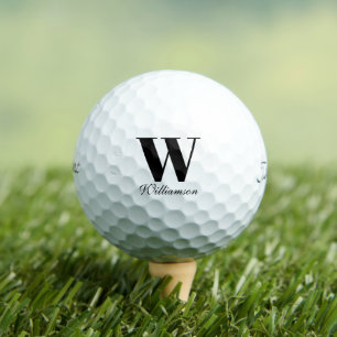 Personalised custom script monogram initial name golf balls