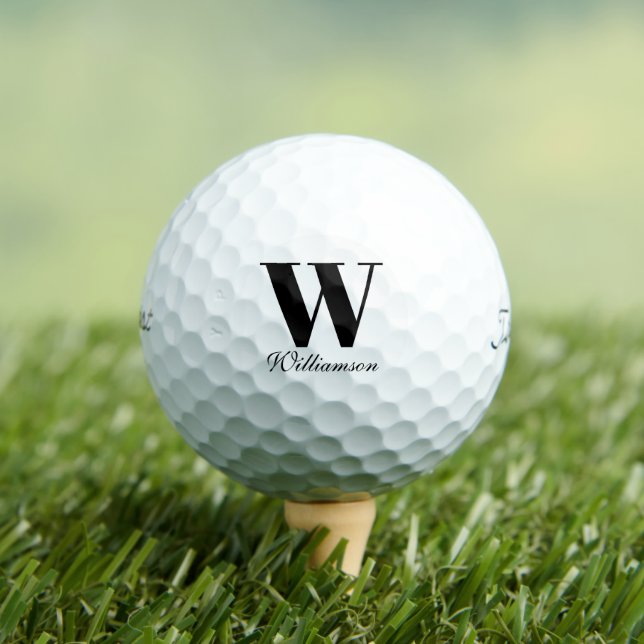 Personalised custom script monogram initial name golf balls (Insitu Tee)