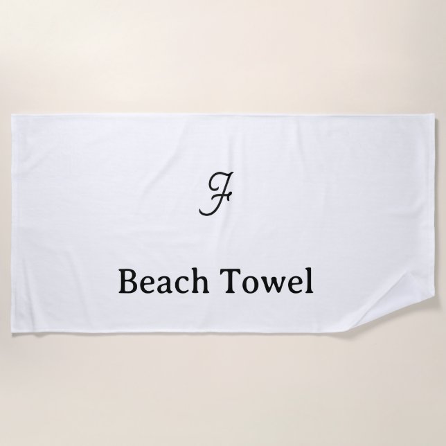 Personalised custom simple Beach Towel (Front)