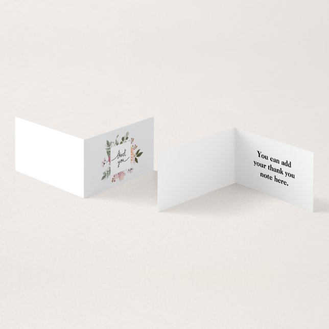 Personalised Custom Simple Thank You Business Card (Inside and Outside)