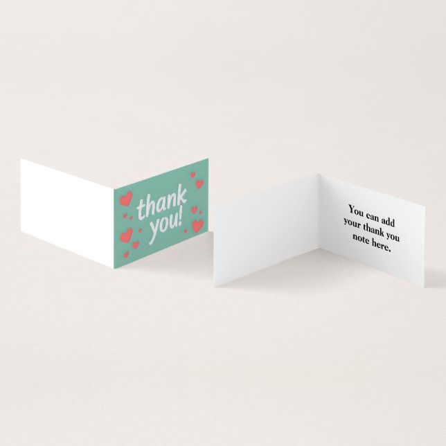 Personalised Custom Simple Thank You Business Card (Inside and Outside)