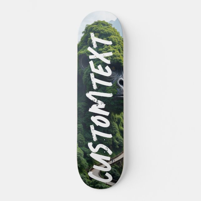 Personalised custom skateboard gorilla road trees (Front)