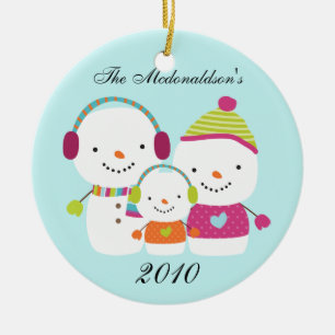 Personalised Custom Snowman Family Ornament