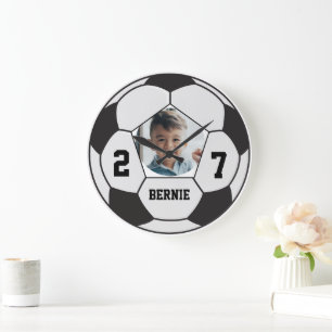 Personalised custom soccer ball player sports team large clock