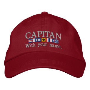 Personalised Custom Spanish Capitan Nautical Flags Embroidered Hat