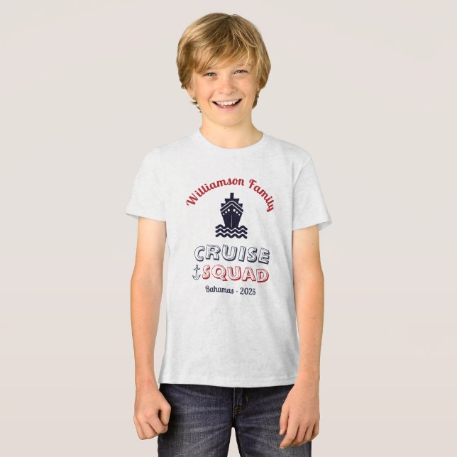 Personalised Custom Squad Family Name Tri-Blend Shirt (Front Full)