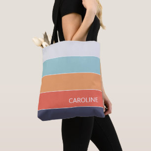 Personalised Custom Striped Shopping Tote Bag