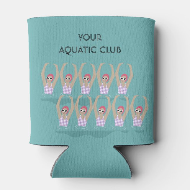 Personalised Custom Swimmers Aquatic Club  Can Cooler (Back)