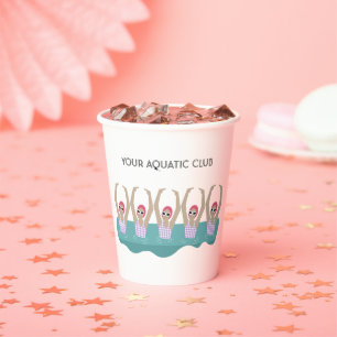 Personalised Custom Swimmers Aquatic Club Paper Cups