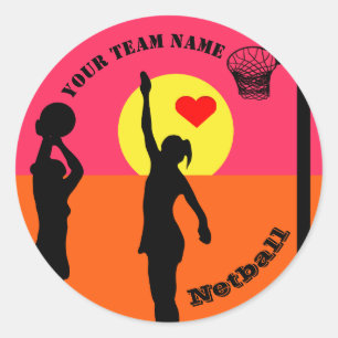 Personalised Custom Team Name Netball Classic Round Sticker