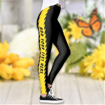 Personalised Custom Text and Colour Gym Leggings<br><div class="desc">Customise the text and easily create your personalised leggings. Click CUSTOMIZE FURTHER to change the colours. You can TRANSFER this DESIGN on other Zazzle products and adjust it to fit most of the Zazzle items. You can also click the CUSTOMIZE FURTHER to add, delete, or change details like background colour,...</div>
