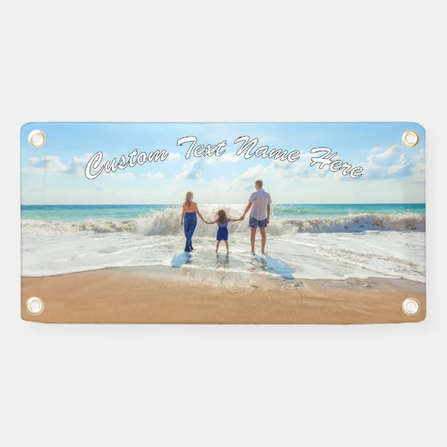 Personalised Custom Text and Your Photo Banner (Horizontal)