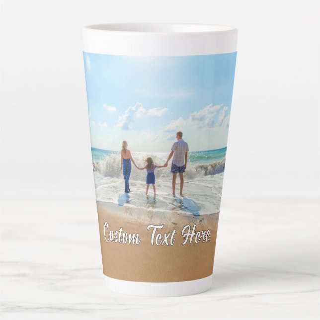 Personalised Custom Text and Your Photo Latte Mug (Front)