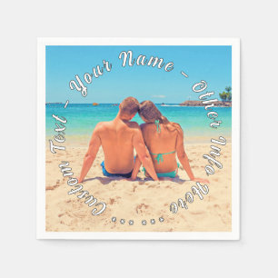 Personalised Custom Text and Your Photo Napkins