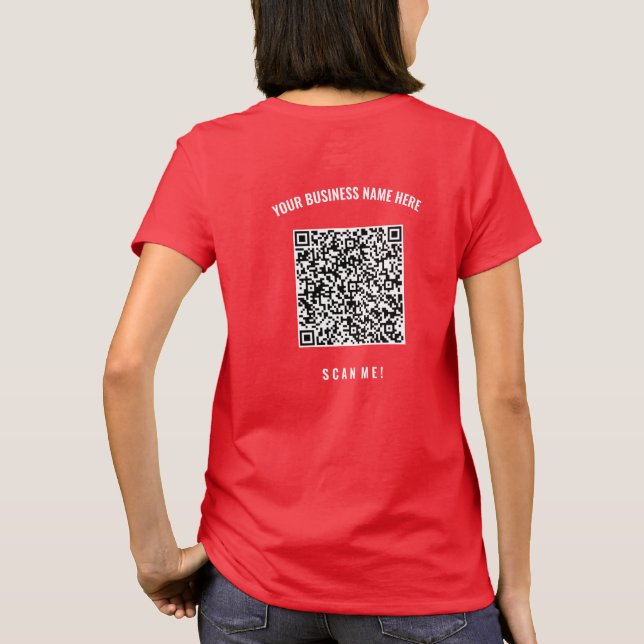 Personalised Custom Text Business QR Code T-Shirt (Back)