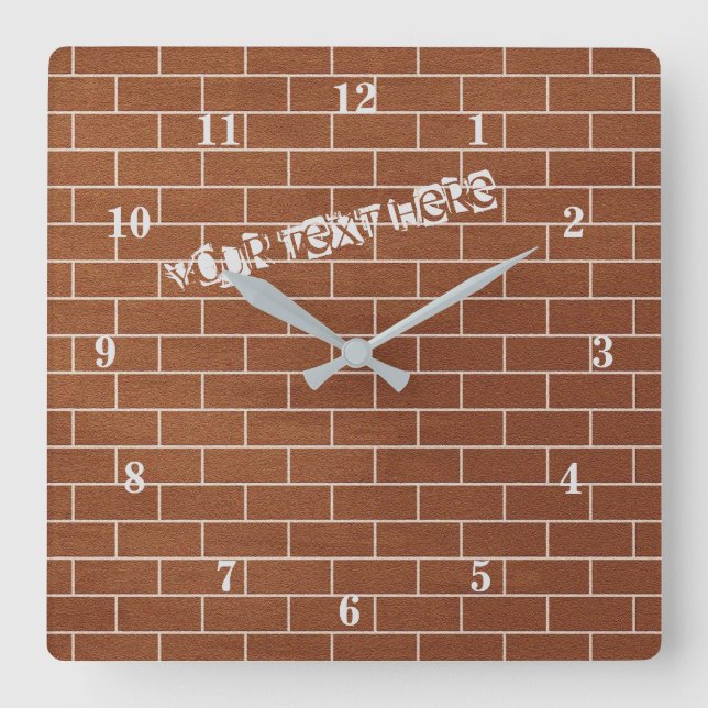 Personalised Custom Text Clock with Brick Wall (Front)
