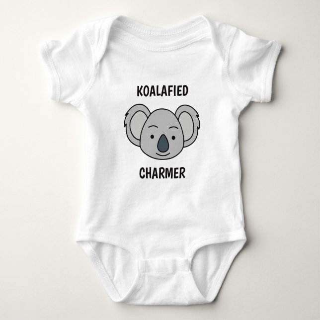 Personalised Custom Text Cute Koala Pun Unique Boy Baby Bodysuit (Front)