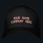 Personalised Custom Text Embroidered Baseball Cap<br><div class="desc">Choose Fonts and Colour - Desgn Your Own Easy Personalised Promotional Embroidered Baseball Caps with Custom Text - Add Your Text - Name - Company / Number / Letter / Slogan - Tagline / or Website , Phone , E-mail , Social Media Handle / More - Choose Your Colour /...</div>