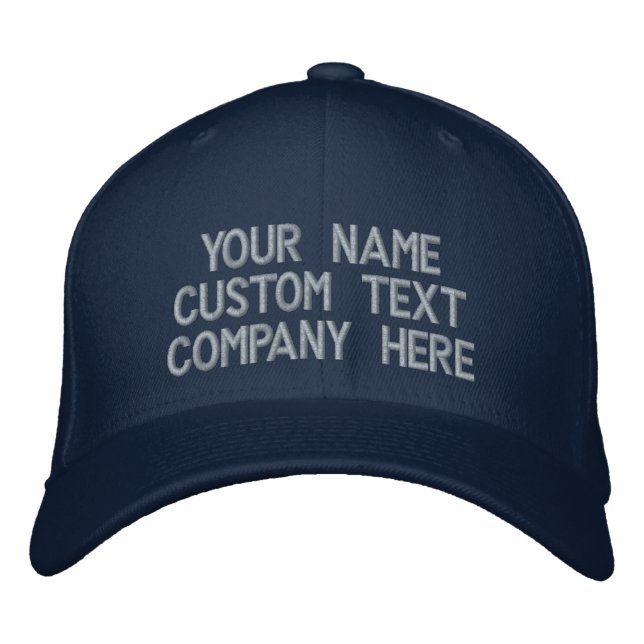 Personalised Custom Text Embroidered Baseball Hat (Front)