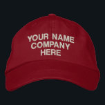 Personalised Custom Text Embroidered Hat Template<br><div class="desc">Choose Fonts and Colour - Design Your Own Easy Personalised Custom Text Embroidered Hats - Add Your Text / Name / Logo / more with Customisation tool - Choose Your Colour / Size / Font - Make Your Unique Business Promotional Hat / Baseball Caps / Gift :) Good Luck -...</div>
