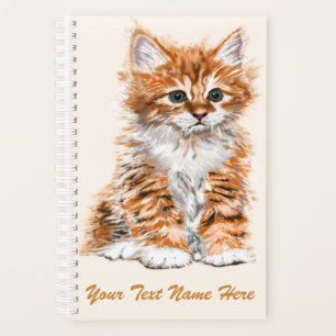 Personalised Custom Text Planner Cute Baby Cat