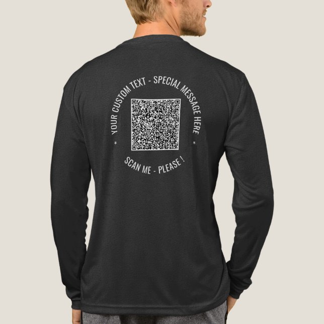 Personalised Custom Text QR Code Your Promotional Tri-Blend Shirt (Back)