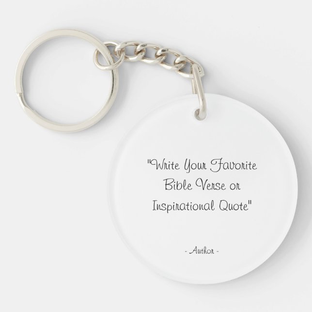 Personalised Custom Text quote  Key Ring (Front)