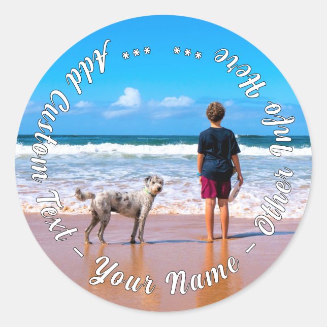 Personalised Custom Text Your Pet Photo Sticker (Front)