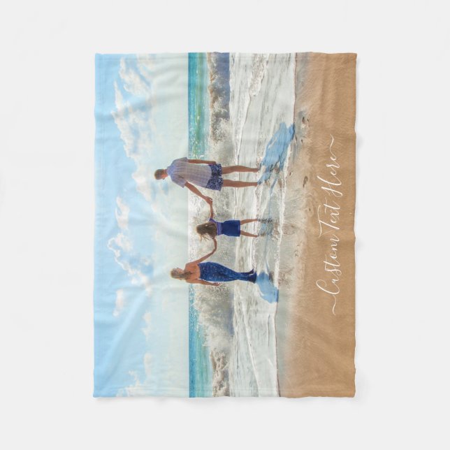 Personalised Custom Text Your Photo Fleece Blanket (Front)