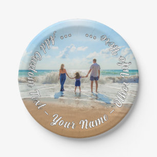 Personalised Custom Text Your Photo Paper Plates