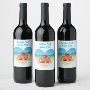 Personalised Custom Text Your Photo Wine Labels
