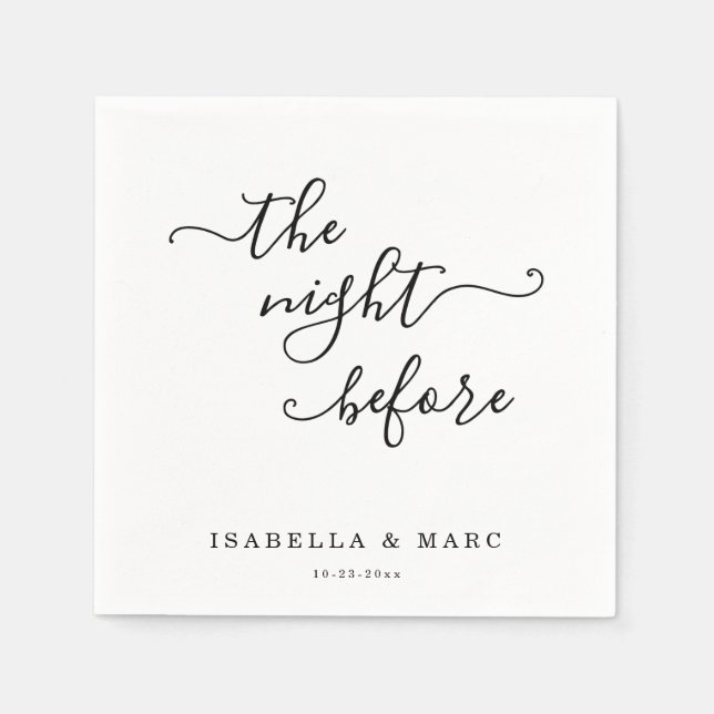 Personalised Custom The Night Before Napkin (Front)