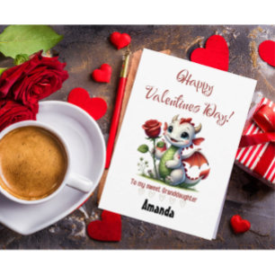 Personalised Custom Valentines Day Granddaughter Holiday Card