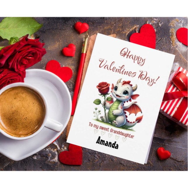 Personalised Custom Valentines Day Granddaughter Holiday Card (Creator Uploaded)