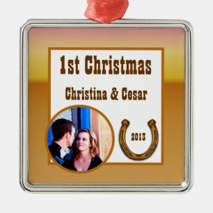 Personalised Custom Wagon Wheel/Horse Shoe Sunset Metal Tree Decoration