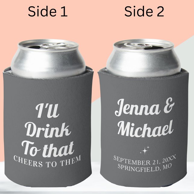 Personalised Custom Wedding Party Favours Can Cooler (Creator Uploaded)