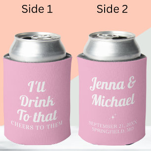 Personalised Custom Wedding Party Favours Can Cooler