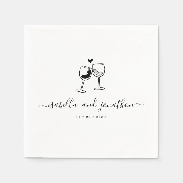 Personalised Custom Wine Tasting Themed Napkins (Front)