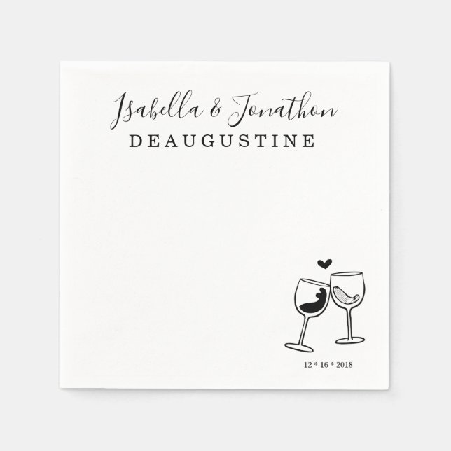 Personalised Custom Wine Tasting Themed Napkins (Front)