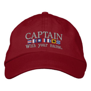 Personalised Custom Your Captain Nautical Flags Embroidered Hat