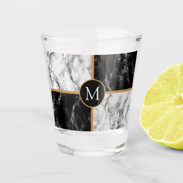 Personalised Custom Your Letter Shot Glass Marble (Front)