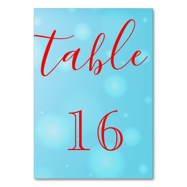 Personalised Custom Your Own Elegant Script Table Number (Front)
