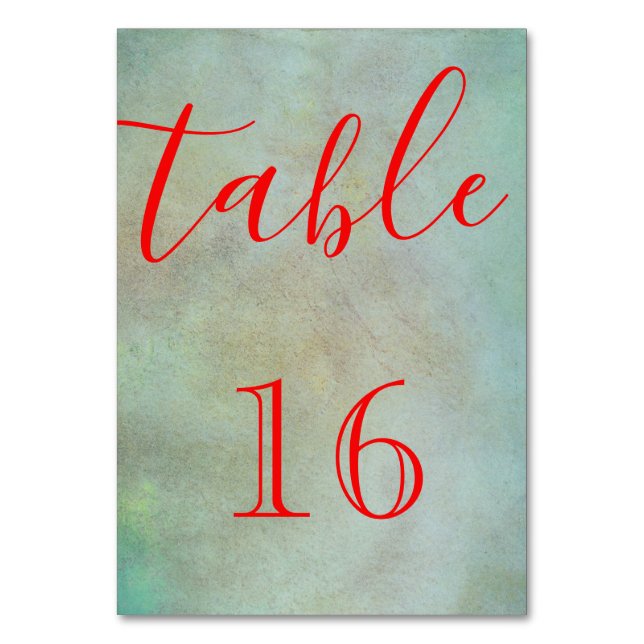 Personalised Custom Your Own Elegant Script Table  Number (Front)