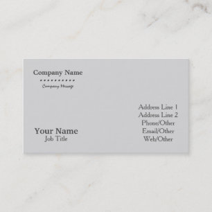 Personalised Custom Your Own Grey Business Card
